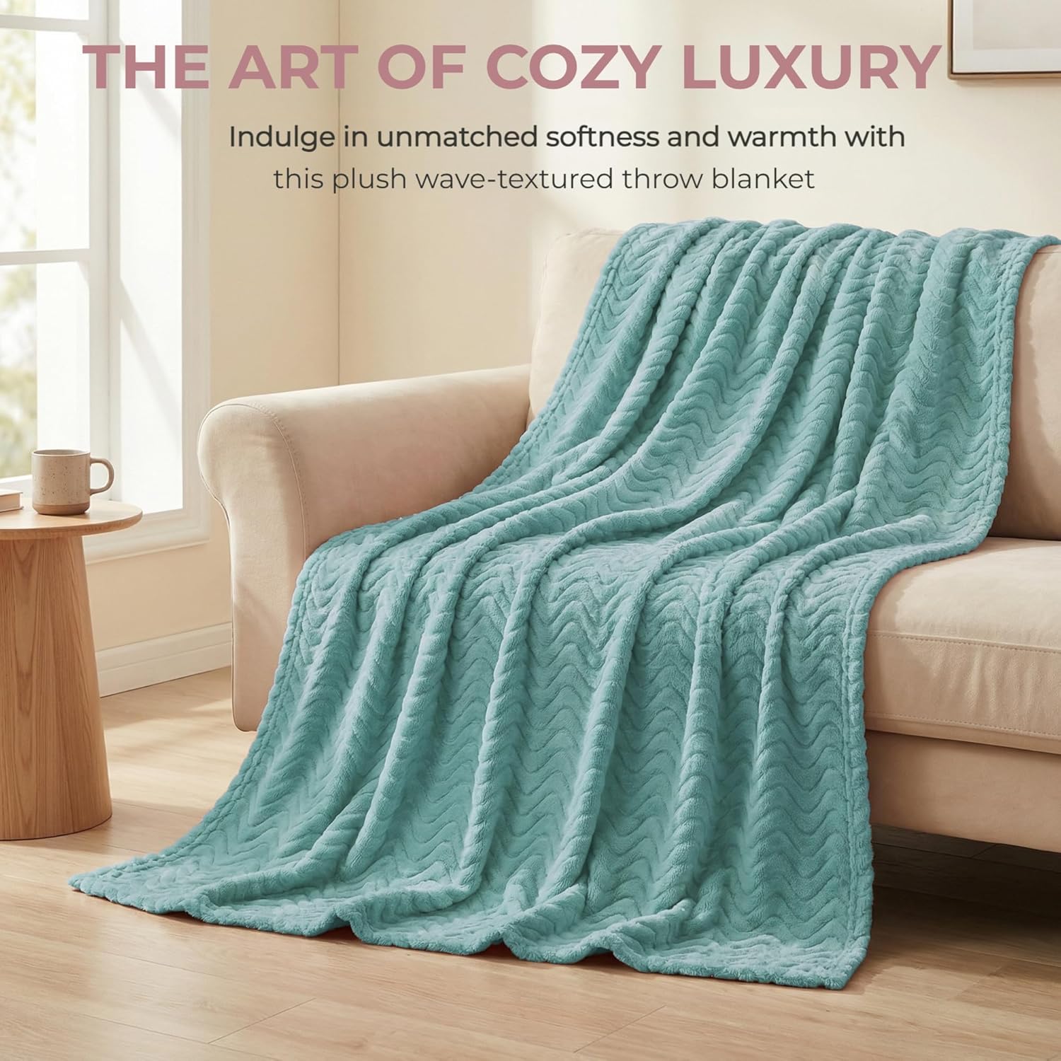 Decorative textured blanket for stylish living room décor