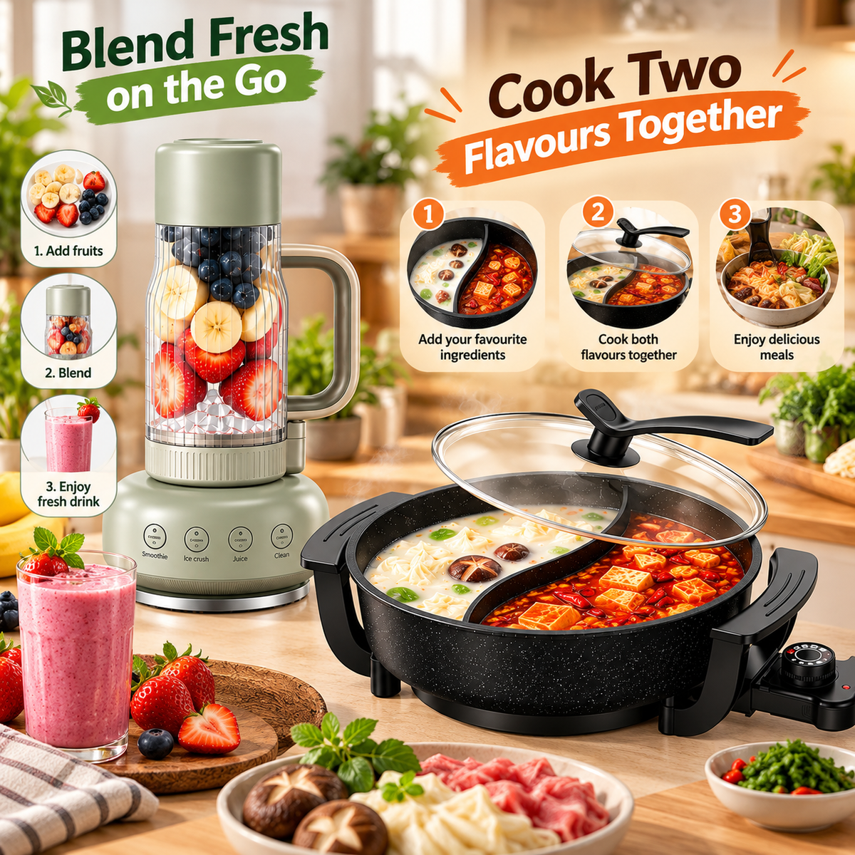 Fresh & Warm Everyday Meal Bundle – Cook, Heat, Blend & Hydrate
