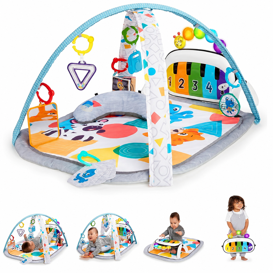 Baby play gym piano tummy time mat musical activity mat for infants 0-6 months
