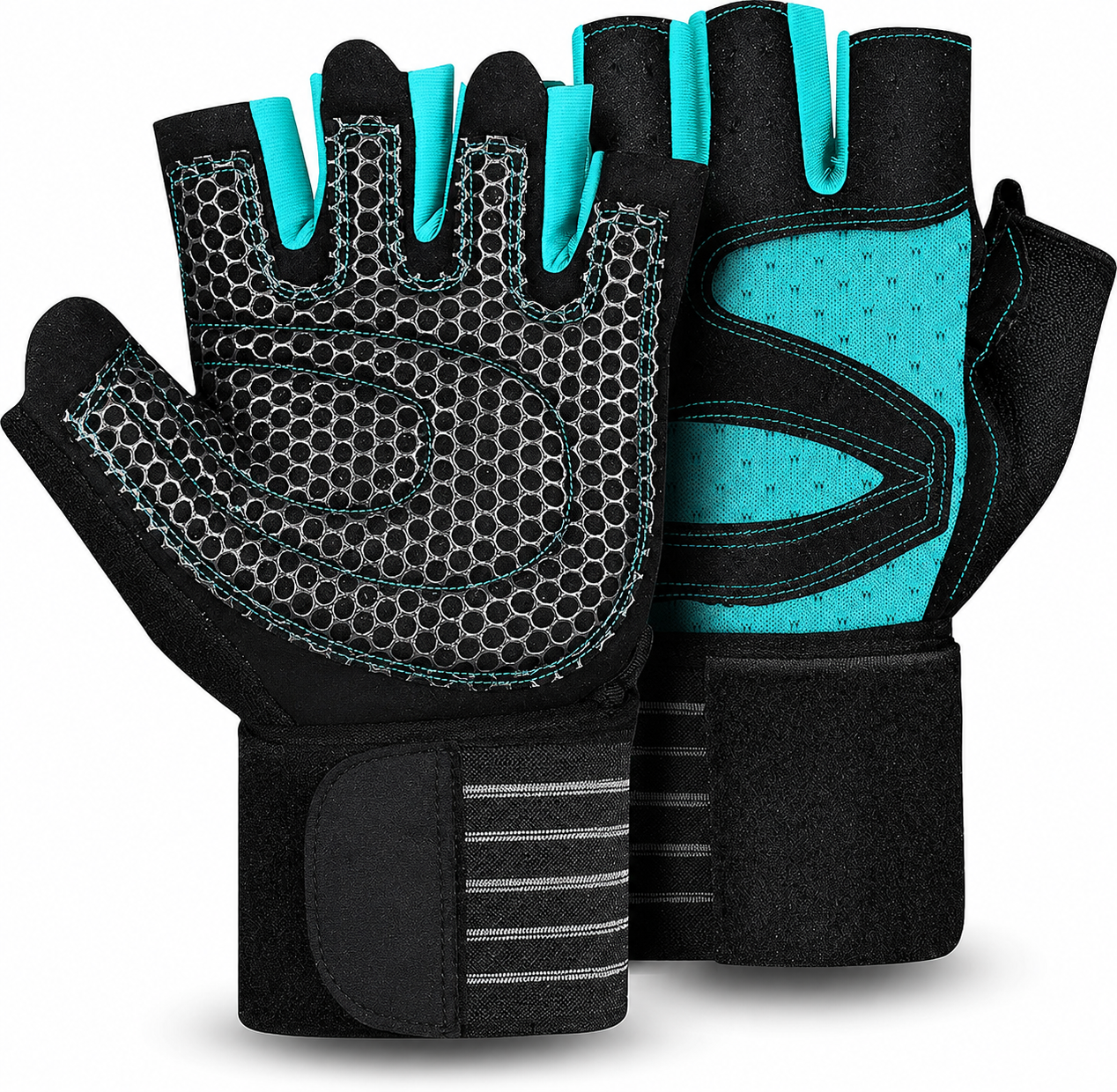 Ventilated Workout Gloves with Wrist Wrap Design