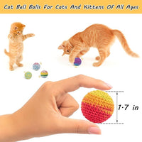 Multi-colored yarn cat ball with bell for kitten play