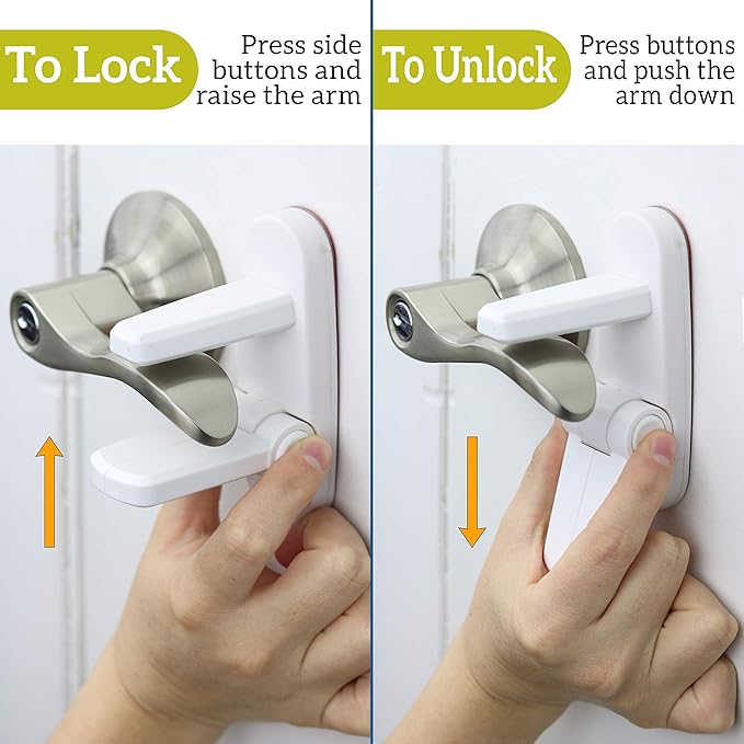 Childproof door lever lock easy installation for baby safety