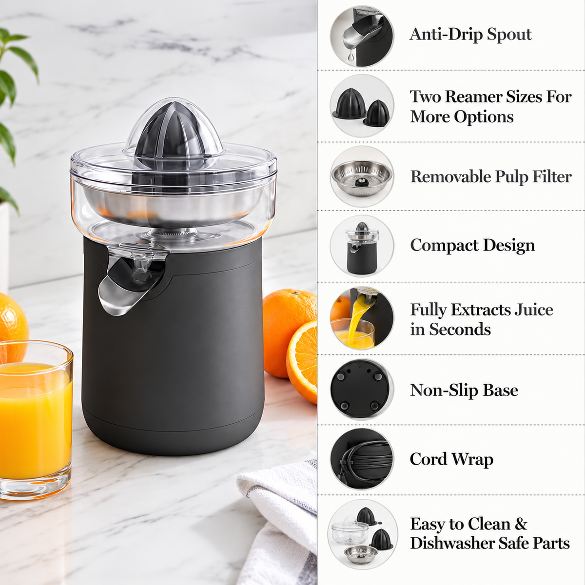 Electric Lemon & Lime Juice Extractor for Kitchen