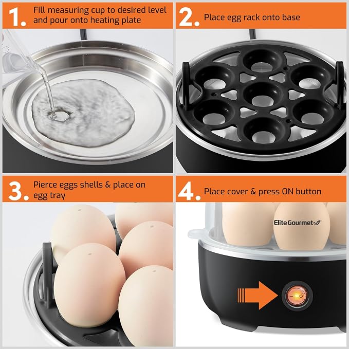 classic black egg boiler for everyday breakfast egg preparation