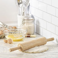 Classic wooden dough roller designed for smooth dough preparation and home baking use