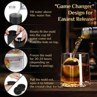 Large 2.5-Inch Whiskey Ice Mold