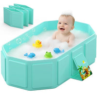 Collapsible Baby Bathtub with Drain Plug – Front View for Newborns and Toddlers