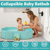 Baby Using Collapsible Bathtub – Comfortable and Safe Bathing Experience