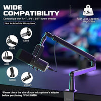 Compact boom arm for gaming streaming and meeting use