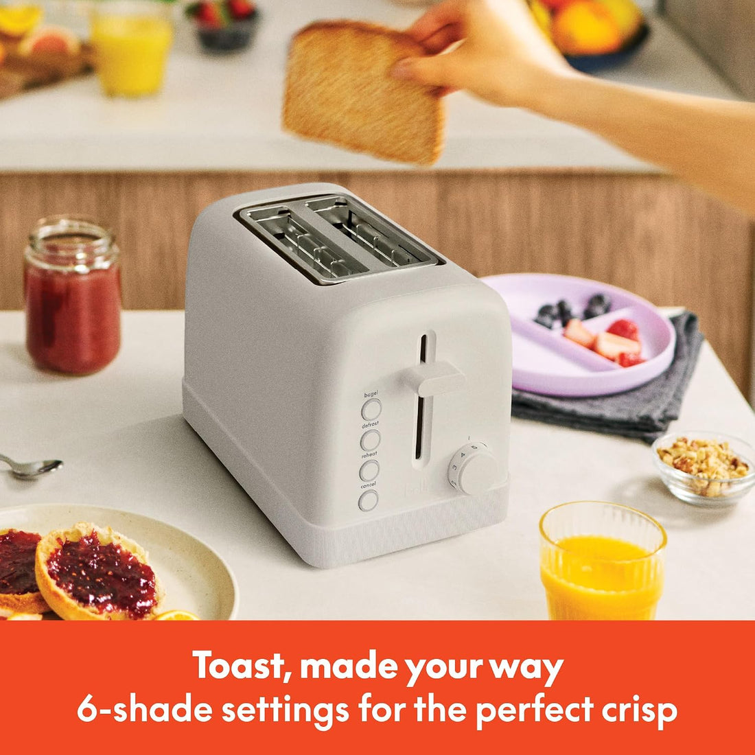 compact cream bread toaster for breakfast bread bagels and frozen slices