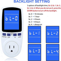 Compact power meter plug with display screen