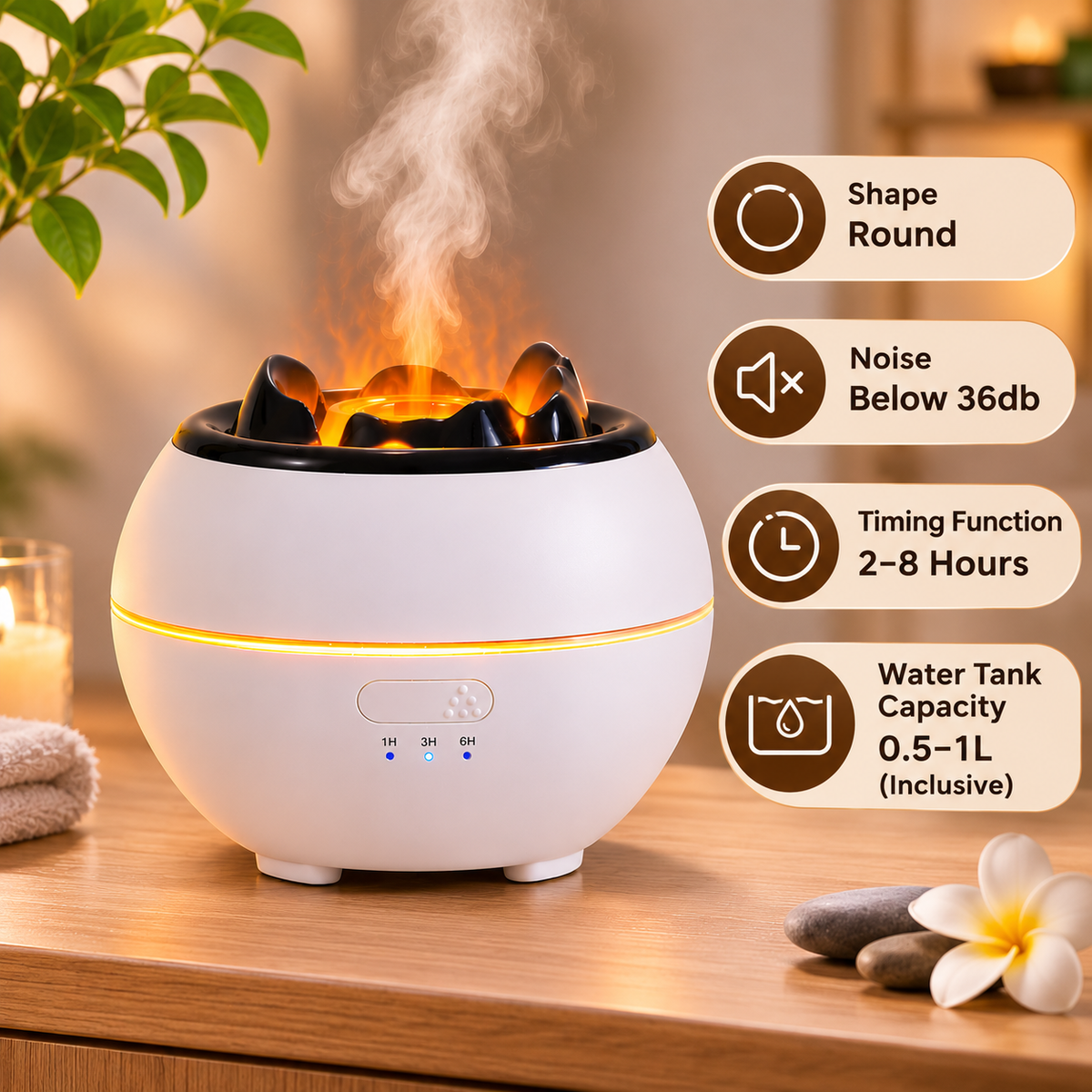 Electric Aroma Diffuser & Desktop Humidifier with Timer