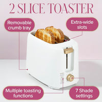 compact white bread toaster for breakfast bread and snack preparation