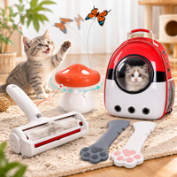 Complete cat care bundle with carrier backpack interactive toy and grooming accessories