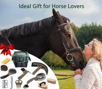 Complete Horse Grooming Kit With Brushes And Storage Bag