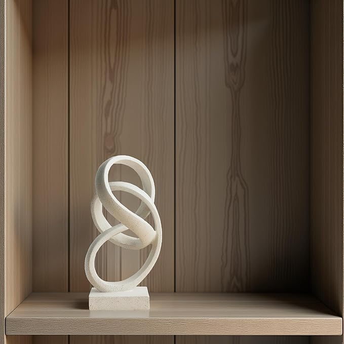 Elegant Abstract Ribbon Figurine in White