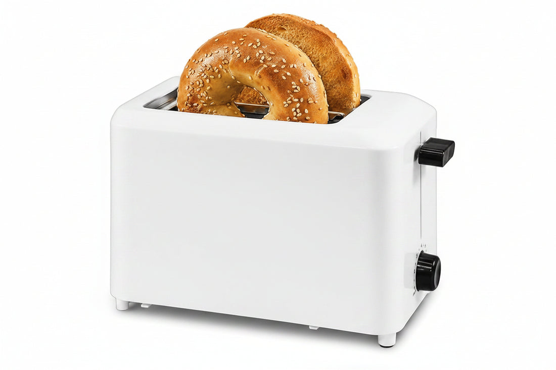 cool touch white toaster with extra wide slots for everyday kitchen use