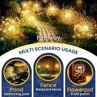 copper wire fireworks lights flexible design for decorative solar lighting