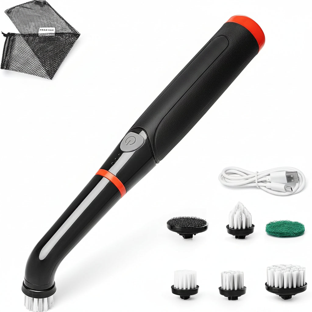 Cordless electric spin cleaning brush with rotating motor
