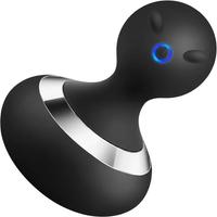 Front view of the Cordless Electric Massager, showcasing the sleek black design and ergonomic shape for easy handheld use.
