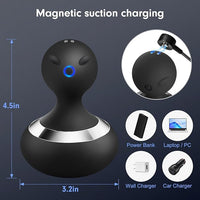 Cordless Electric Massager in use on the neck, providing soothing relief and muscle relaxation for neck pain and stiffness.