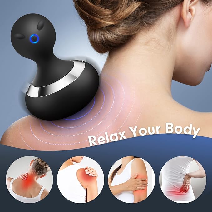 Close-up image showing the 10 adjustable vibration settings of the Cordless Electric Massager, allowing for personalized intensity.