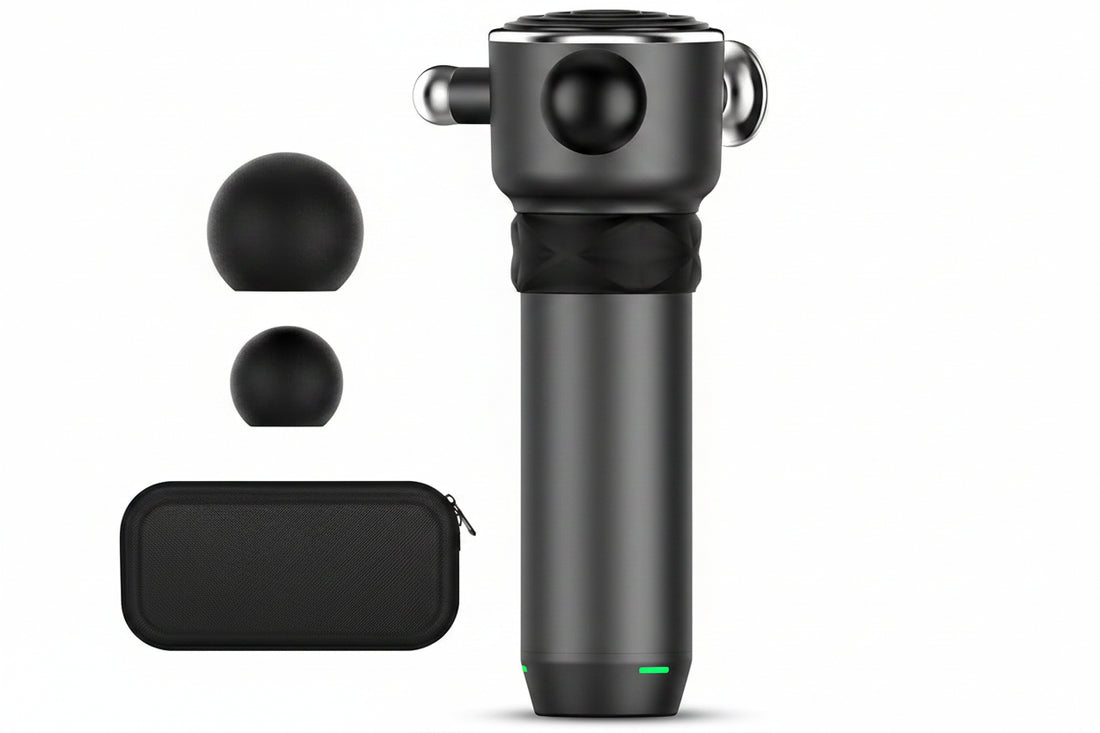 Cordless handheld massage device with compact portable design
