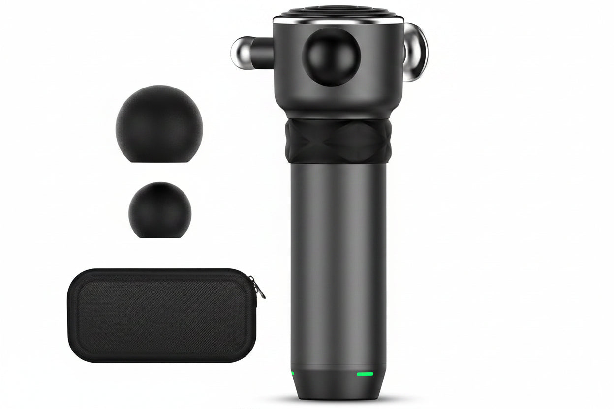 Cordless handheld massage device with compact portable design