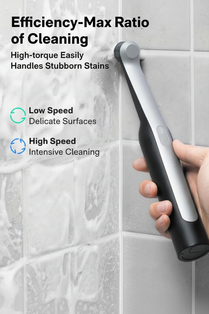 Rotating cleaning brush attachment for corners and crevices