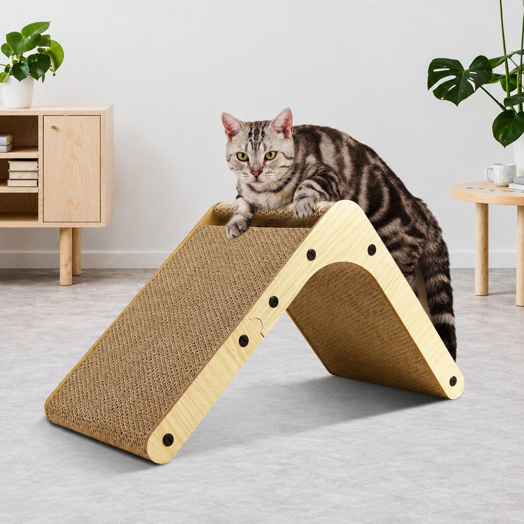 Corrugated Cardboard Surface of Cat Scratcher