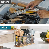 Countertop spoon and spatula holder for organized kitchen storage