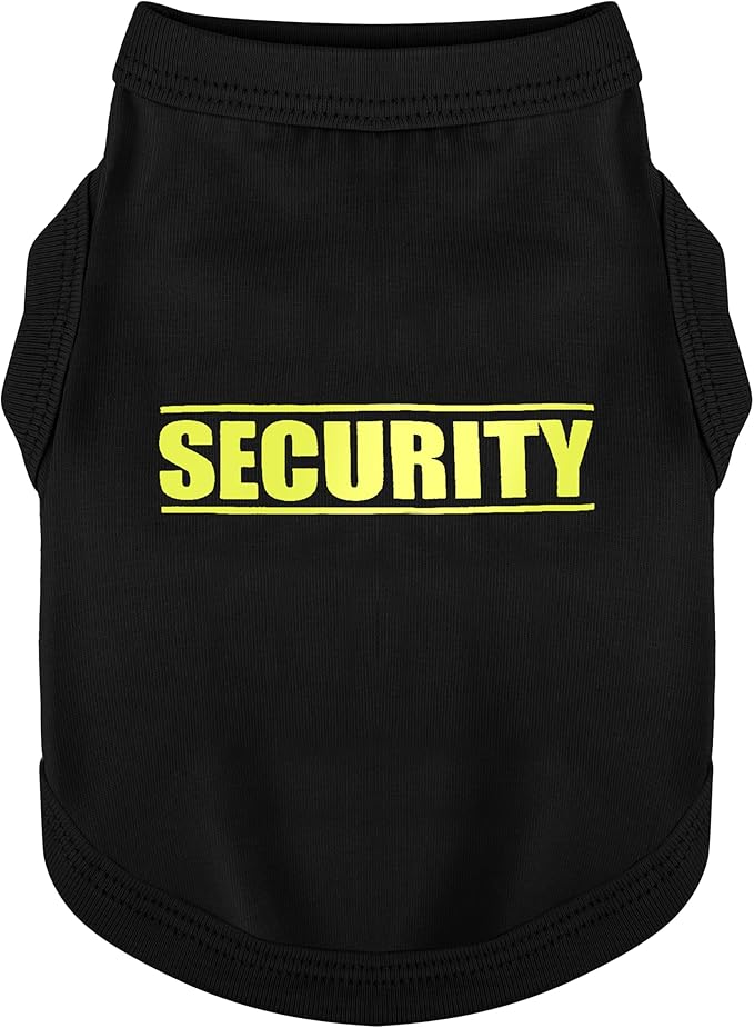 Cozy Cotton Canine Wear Dog Shirt Vest, Soft and Breathable with Stylish Security Graphic