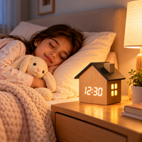Digital House-Shaped Alarm Clock – Temperature Display & LED Dimmer