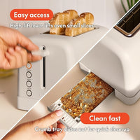 cream toaster with removable crumb tray for simple cleaning after use