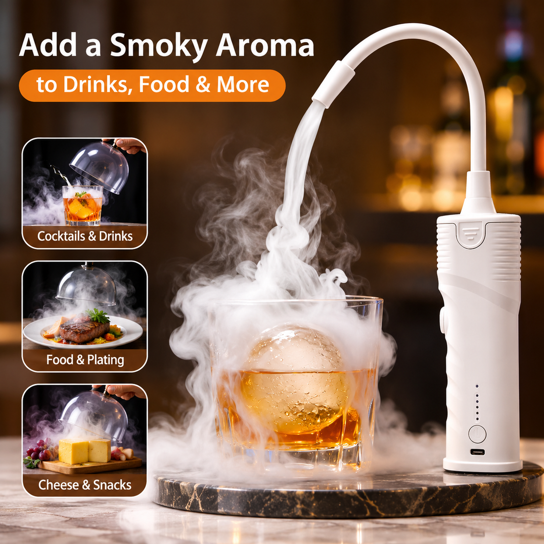 Cocktail Smoke Machine & Food Smoker for Home