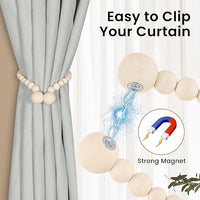 Wooden Bead Curtain Tiebacks