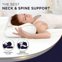 Curved memory foam pillow showing medium firm structure