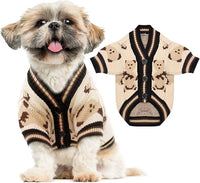 Cute Bear Knit Dog Sweater Cardigan For Small Dogs