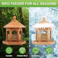 Decorative Wooden Bird Feeder For Garden Patio And Yard