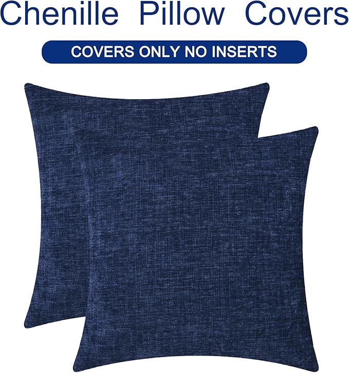 Soft chenille throw pillow cases for living room décor