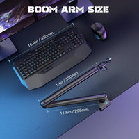 Desk mount microphone arm with stable clamp base