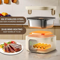 Electric lunch box with timer and temperature settings
