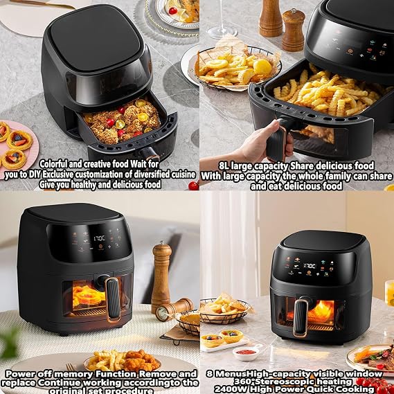 Smart Digital Air Fryer with 8 Cooking Programs