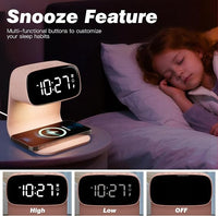 Multifunction Bedside Clock with 15W Charging Station