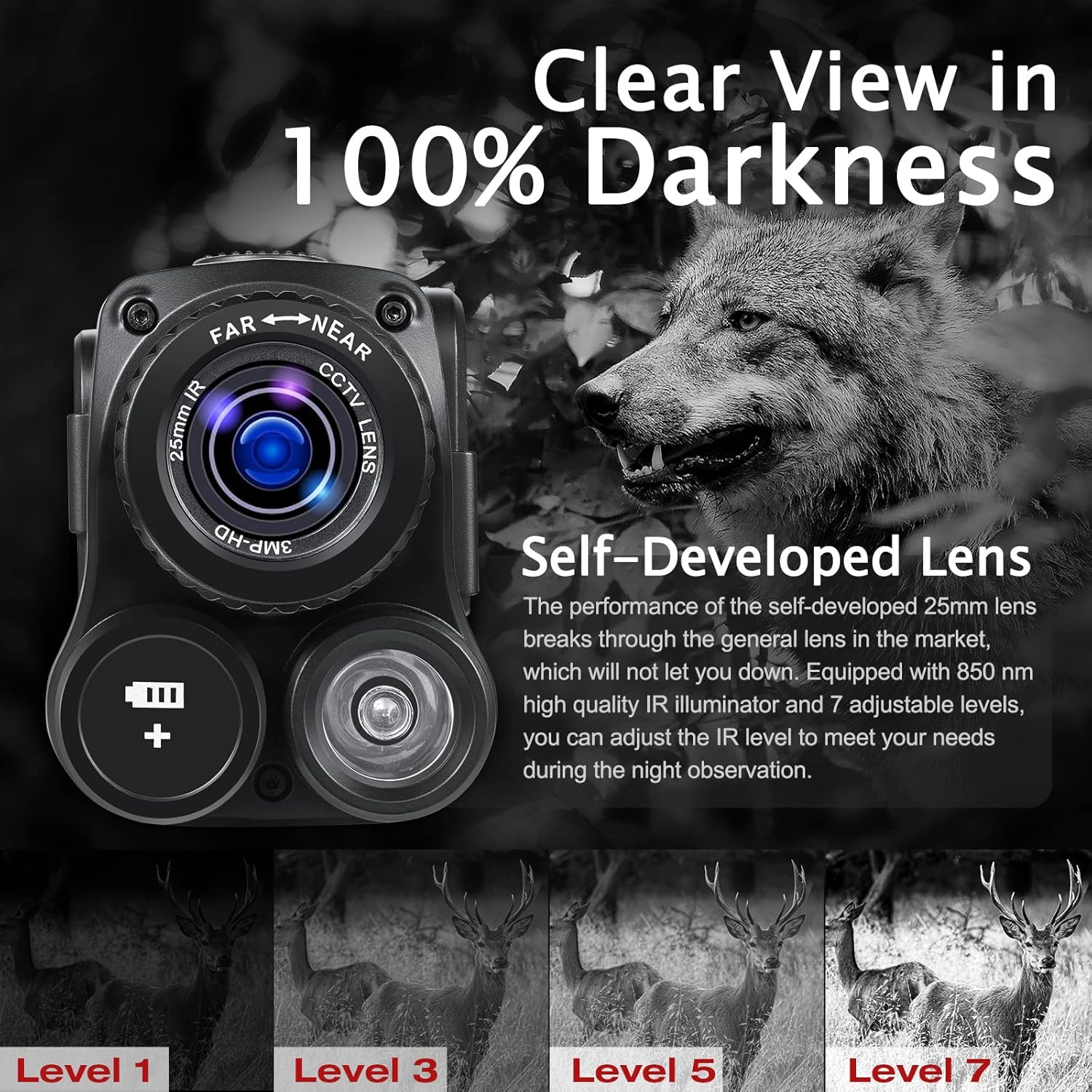  Digital monocular with 8X zoom for distance viewing