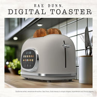 digital toaster with 6 shade settings for light to dark toast