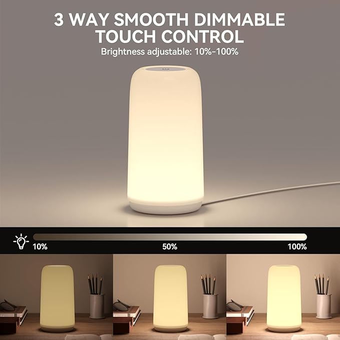 Dimmable Touch Bedside Lamp For Relaxing Room Lighting