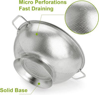 Durable stainless steel colander for daily kitchen use