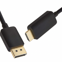 Durable black DisplayPort to HDMI cable for seamless connectivity with HDMI displays.