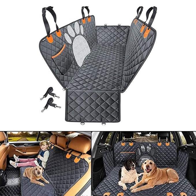 Dog car hammock seat cover for rear car travel